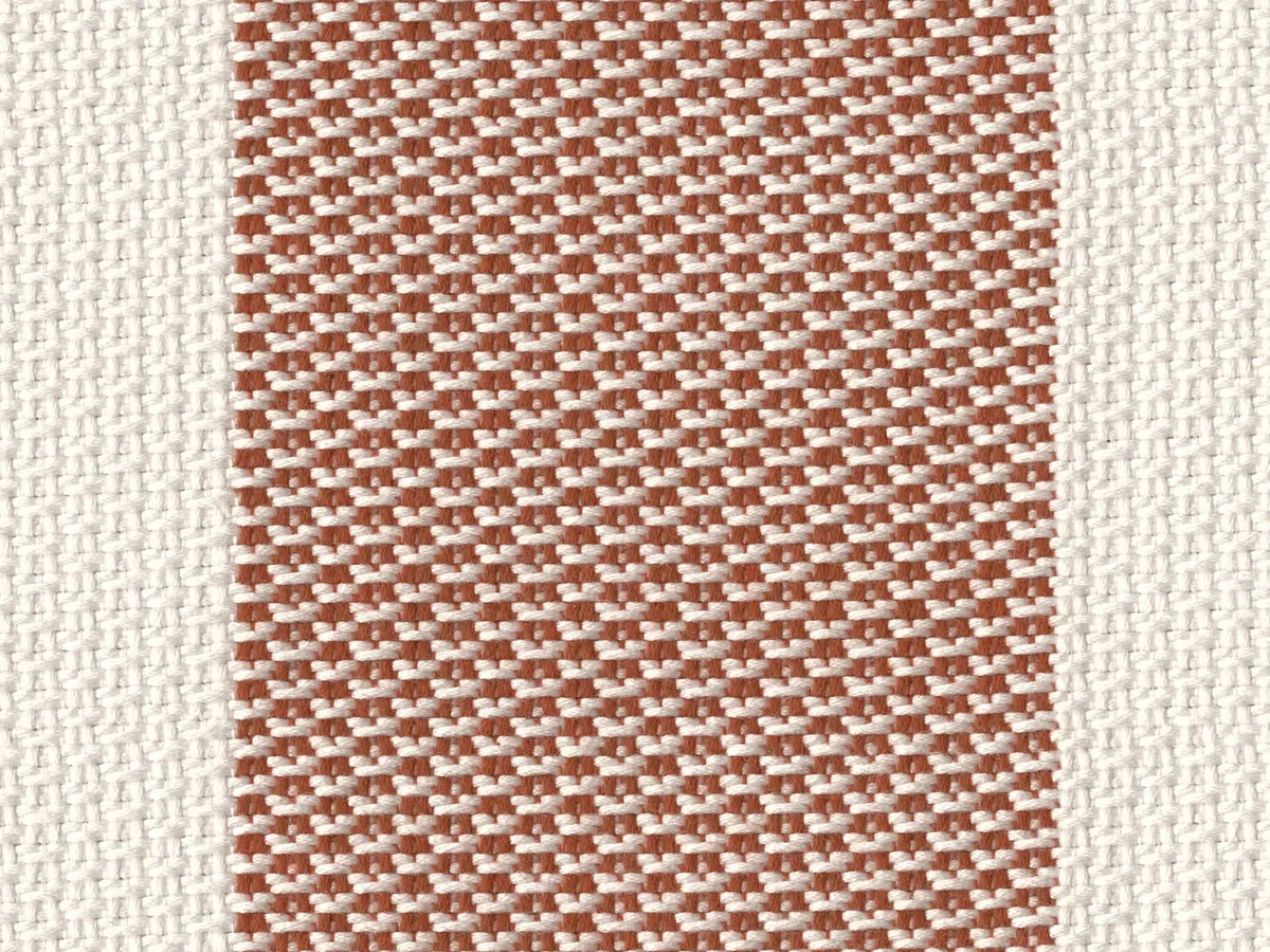 Sunbrella stof in terracotta strepen